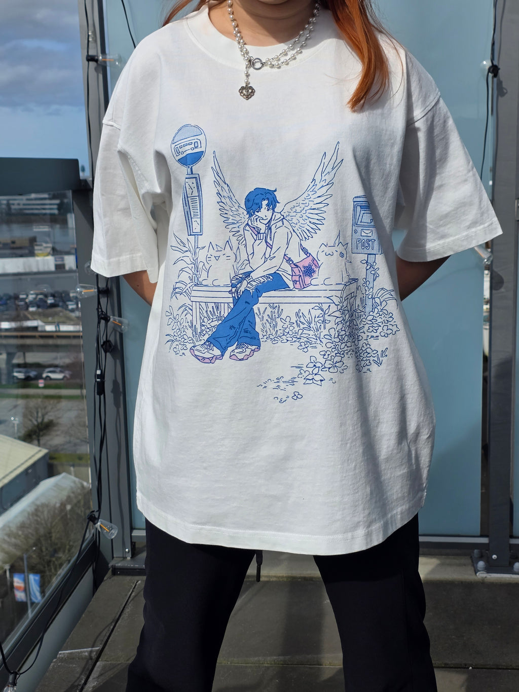 In Wait 𝜗𝜚 White Oversized T-Shirt