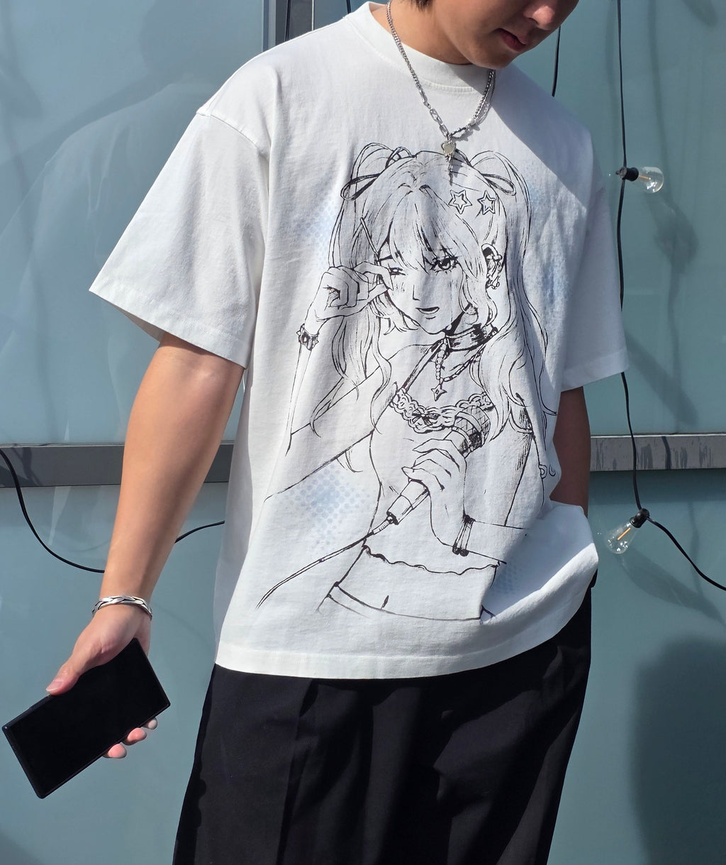 Idol's Tears ꒰ঌ ໒꒱ White Oversized T-Shirt
