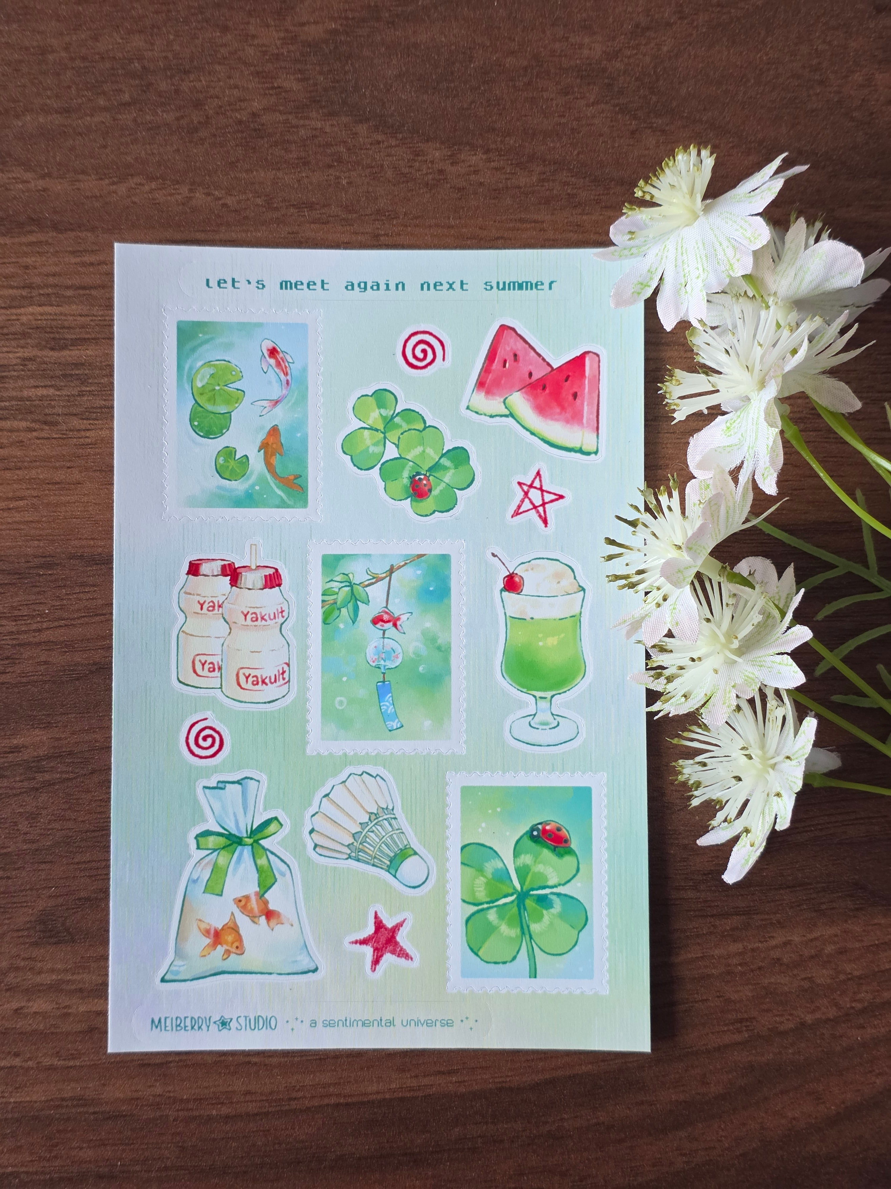 Summer Clovers ୨ৎ Trinket Sticker Sheet