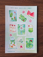 Summer Clovers ୨ৎ Trinket Sticker Sheet