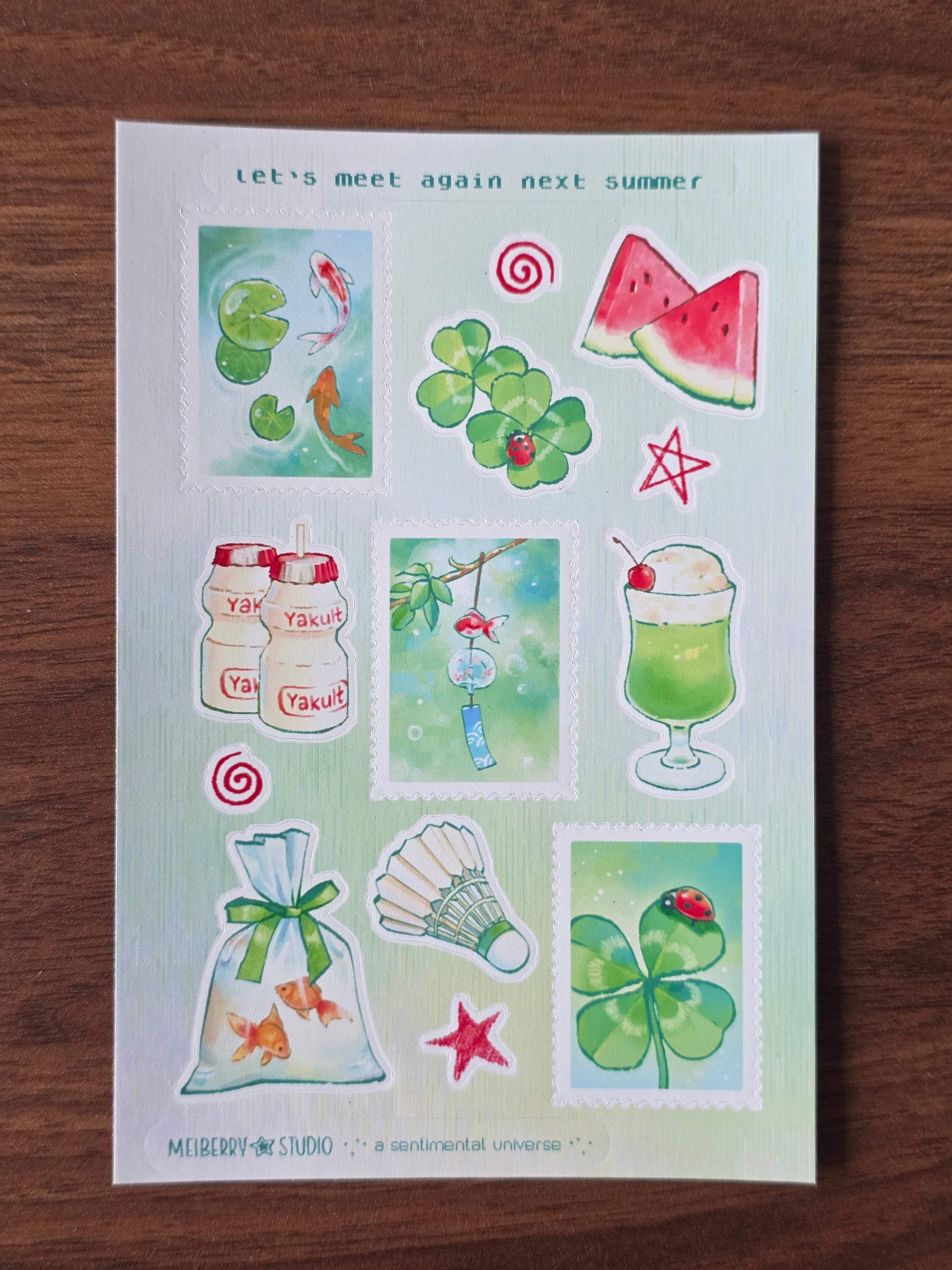 Summer Clovers ୨ৎ Trinket Sticker Sheet
