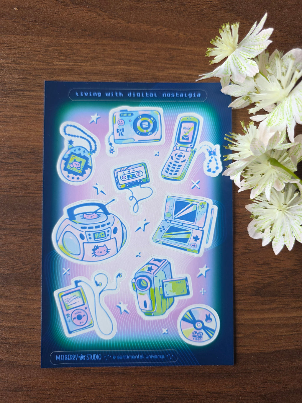 Digital Nostalgia [Dark Mode] ୨ৎ  Y2K Sticker Sheet