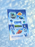 Frutiger Blue ୨ৎ  Y2K Sticker Sheet