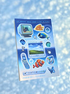 Frutiger Blue ୨ৎ  Y2K Sticker Sheet
