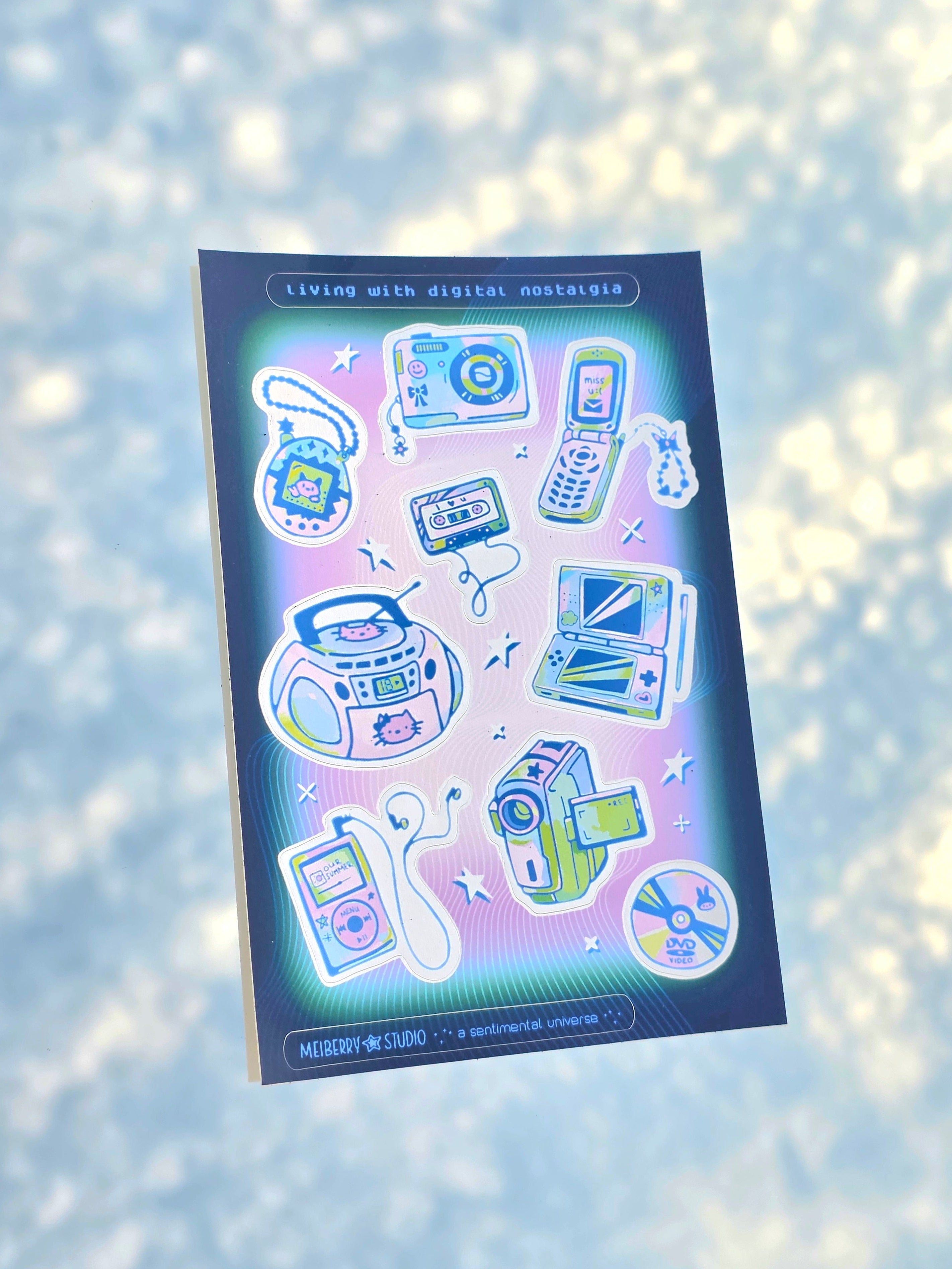 Digital Nostalgia [Dark Mode] ୨ৎ  Y2K Sticker Sheet