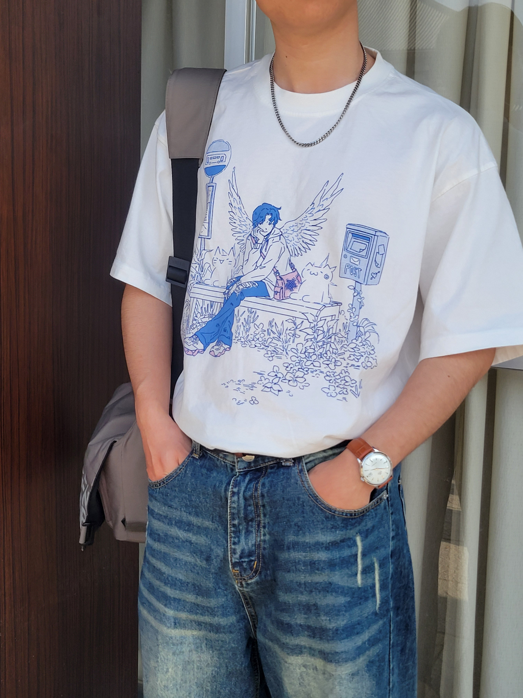 In Wait 𝜗𝜚 White Oversized T-Shirt