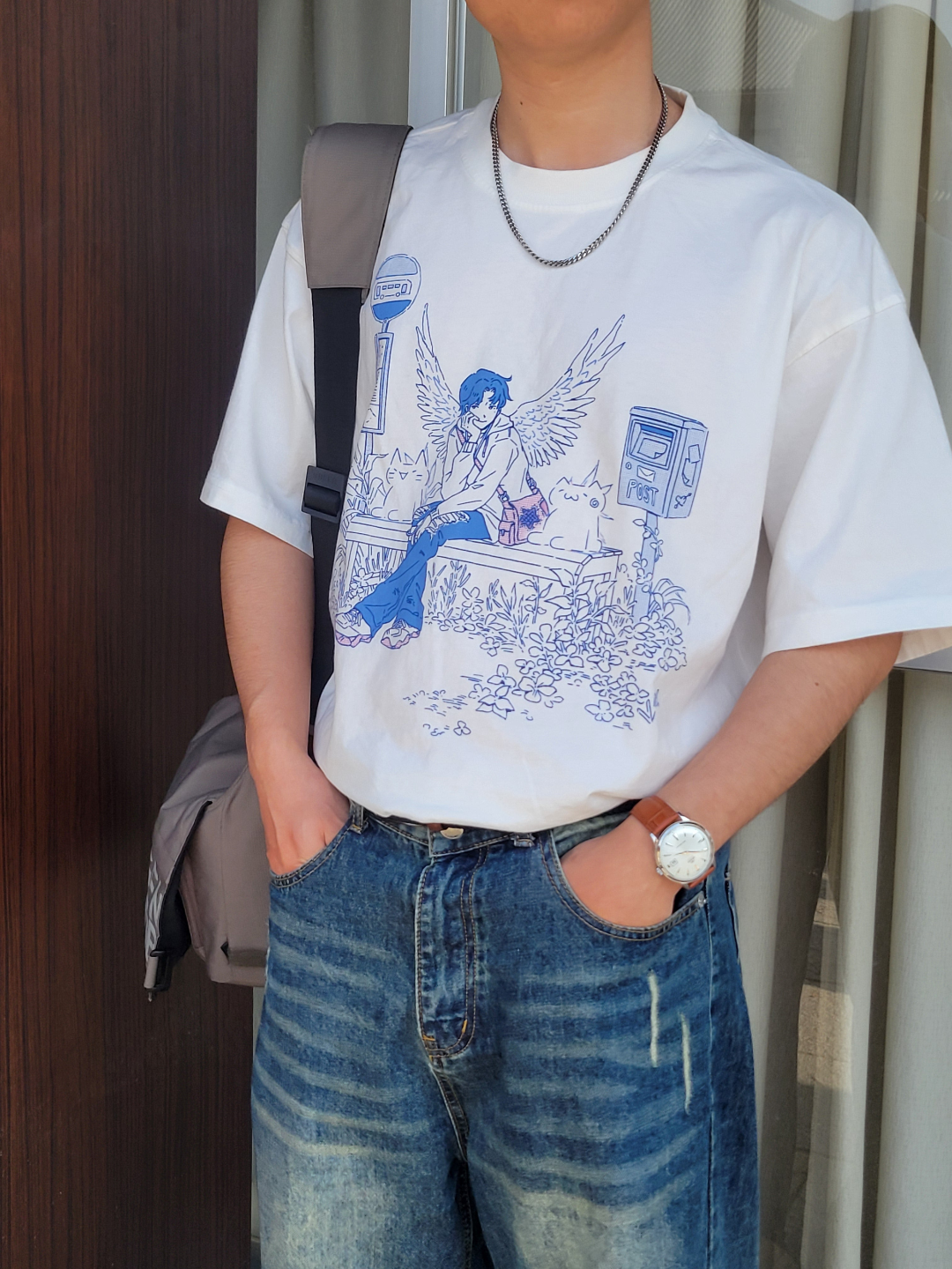 In Wait 𝜗𝜚 White Oversized T-Shirt