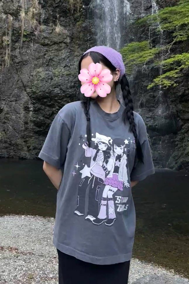Star Girls ꒰ঌ ໒꒱ Gray Oversized T-Shirt