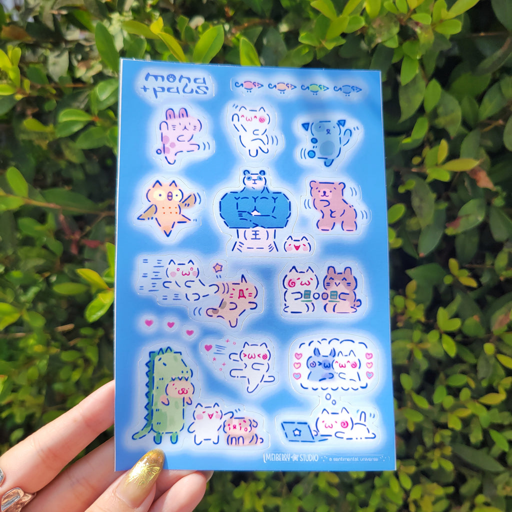 Mona + Pals ASCII Animals ୨ৎ Y2K Sticker Sheet