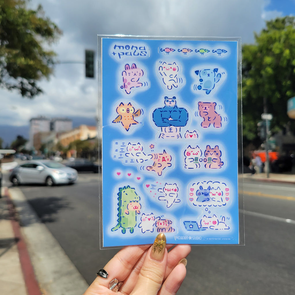 Mona + Pals ASCII Animals ୨ৎ Y2K Sticker Sheet