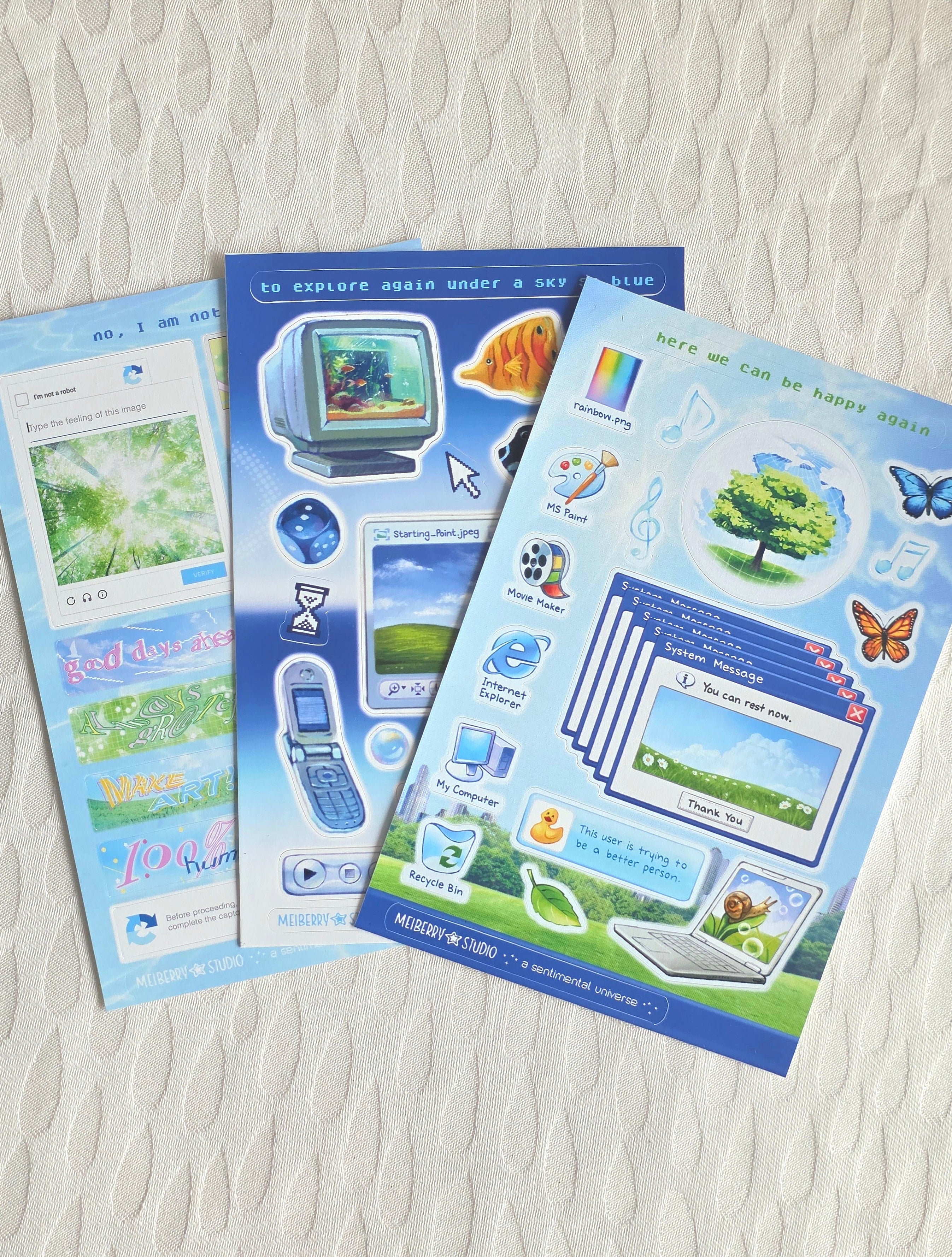 Windows XP ୨ৎ  Y2K Sticker Sheet