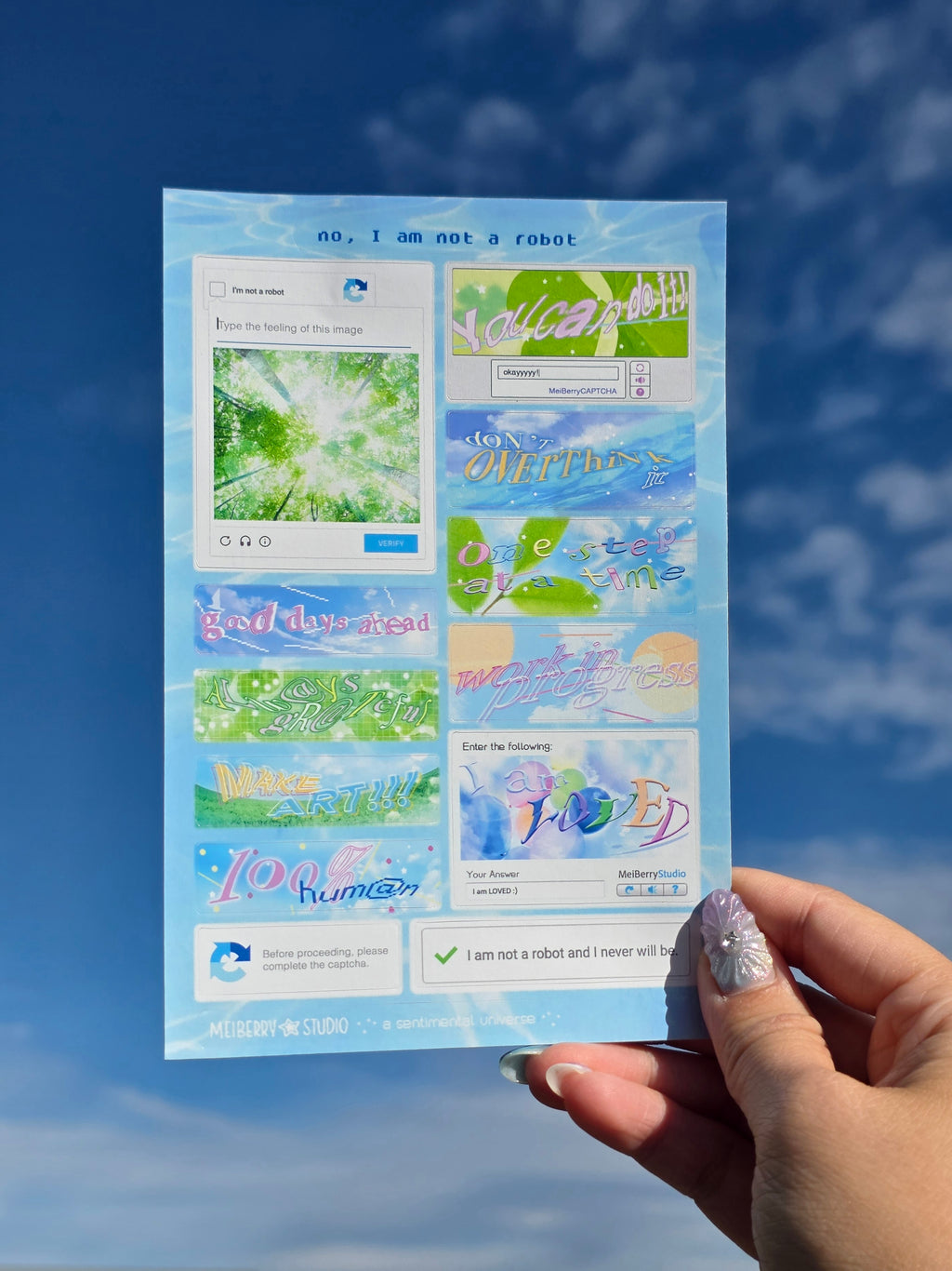 Captcha Affirmations ୨ৎ  Y2K Sticker Sheet