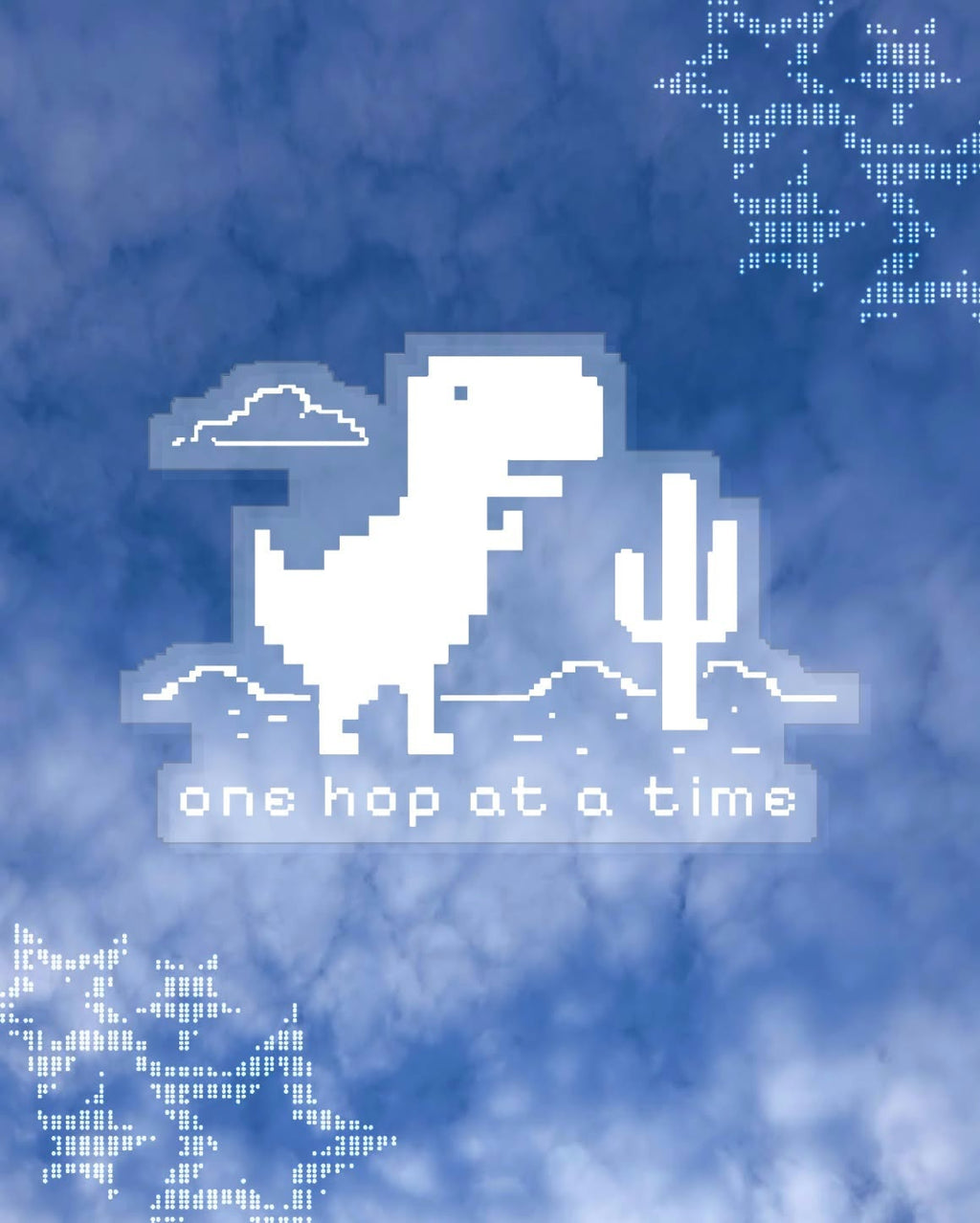 Chrome Dino Hopping ✧ Clear Vinyl Glossy Sticker