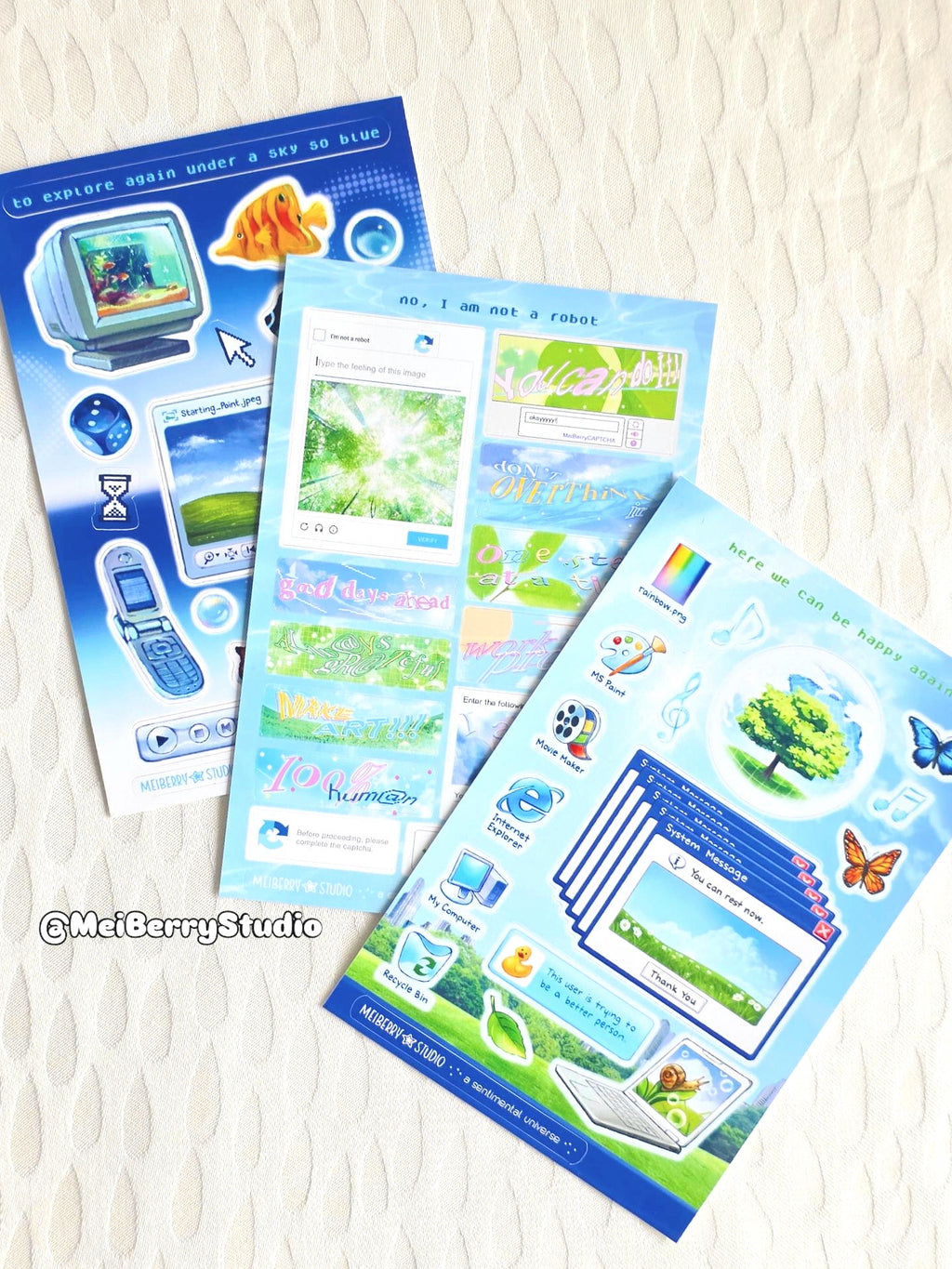 Captcha Affirmations ୨ৎ  Y2K Sticker Sheet