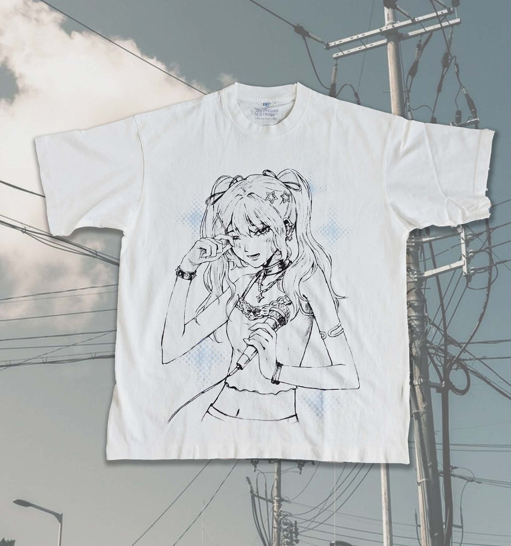 Idol's Tears ꒰ঌ ໒꒱ White Oversized T-Shirt