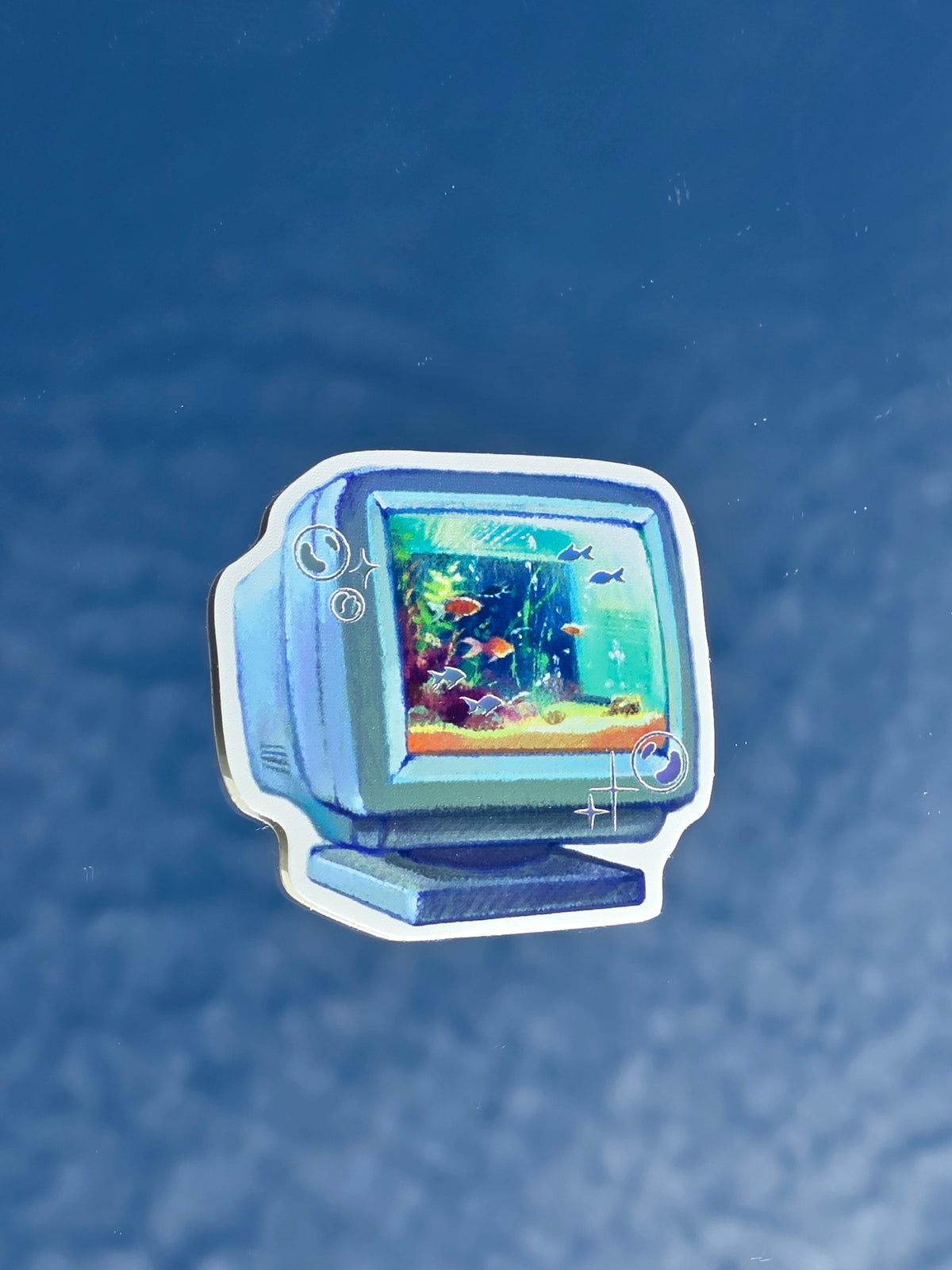 PC Aquarium ୨ৎ  Frutiger Aero Holographic Vinyl Sticker