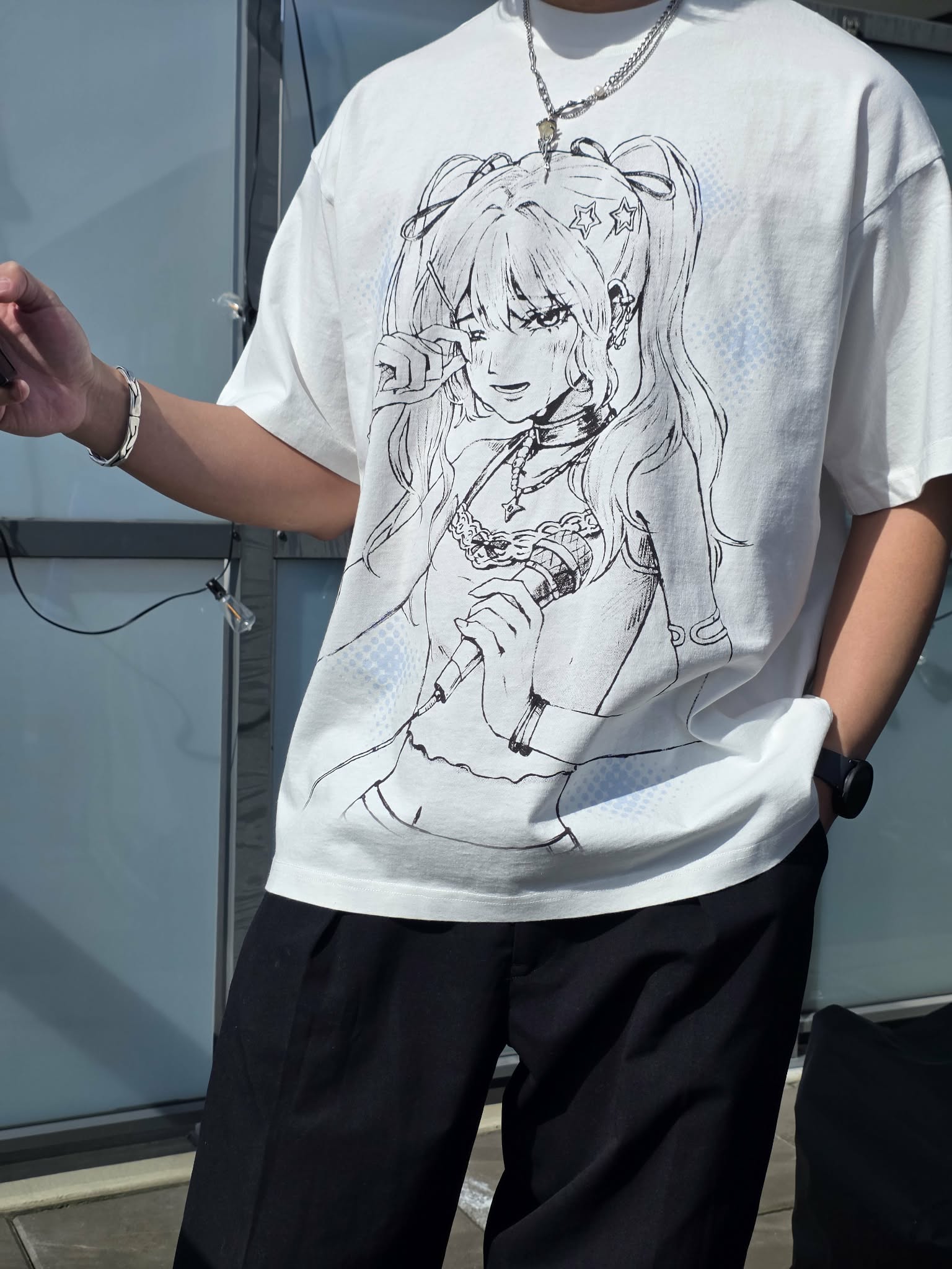 Idol's Tears ꒰ঌ ໒꒱ White Oversized T-Shirt