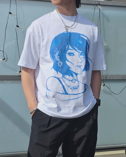 Blue Chrome 🌀 White T-Shirt
