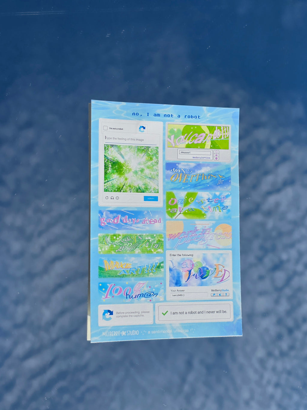 Captcha Affirmations ୨ৎ  Y2K Sticker Sheet