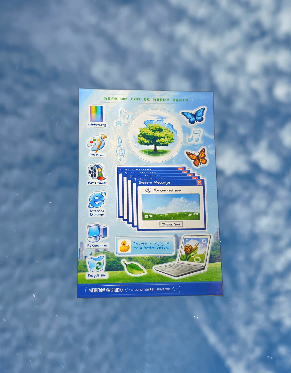 Windows XP ୨ৎ  Frutiger Aero Y2K Sticker Sheet