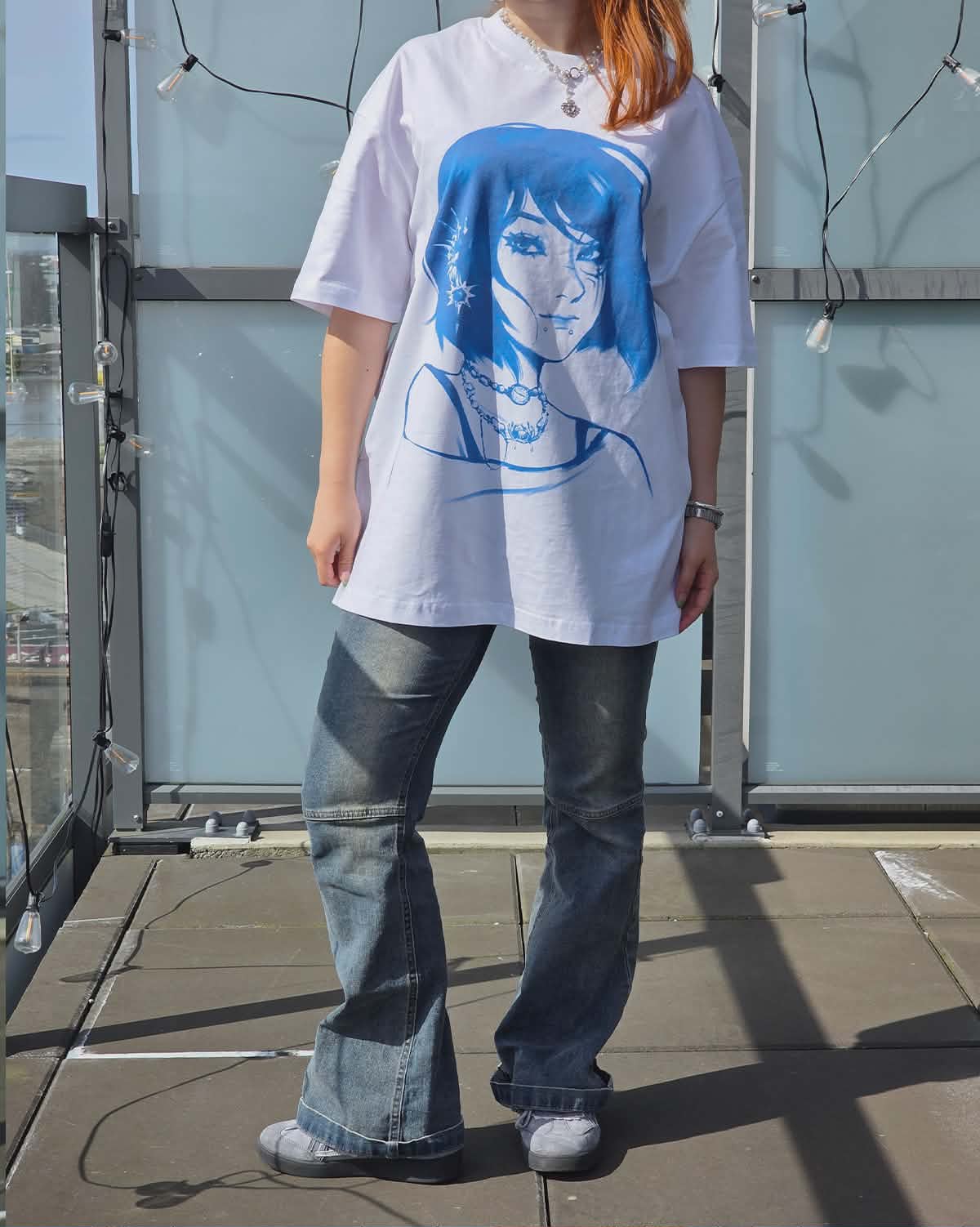 Blue Chrome 🌀 White T-Shirt